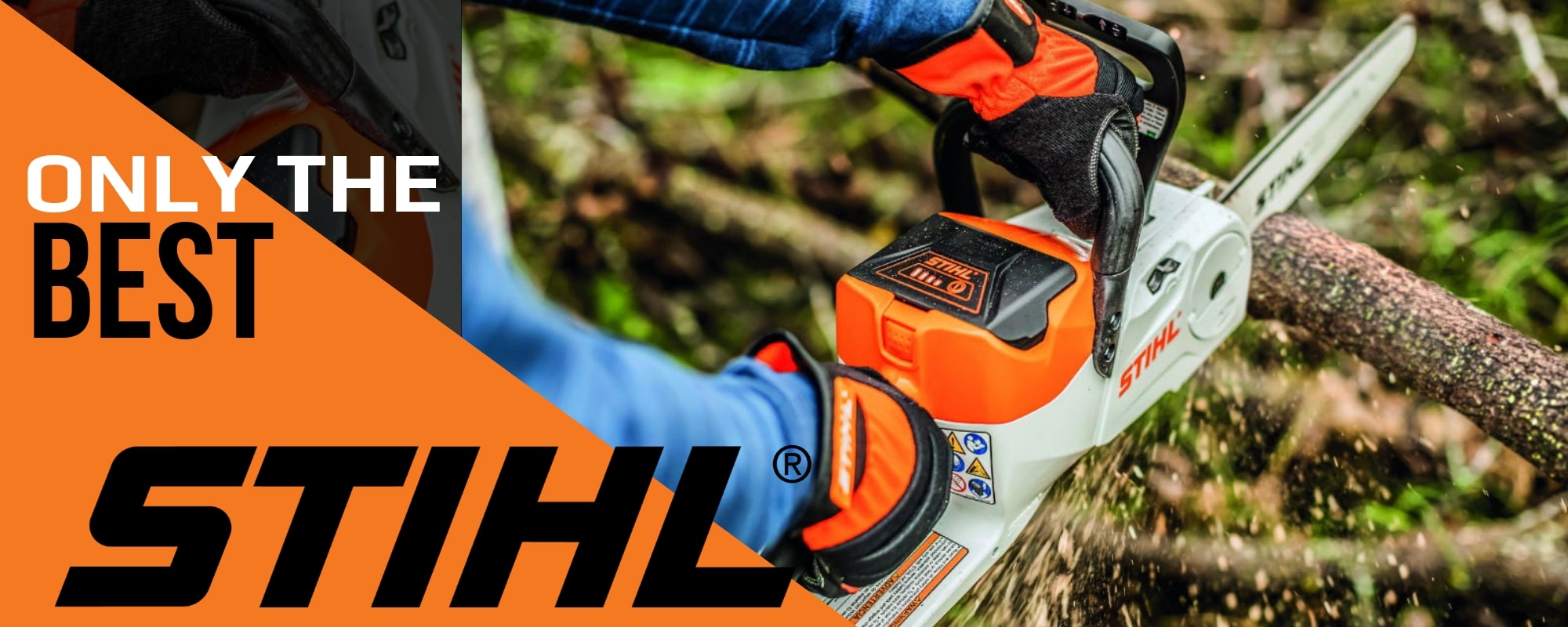 Stihl chainsaw cutting tree limbs 